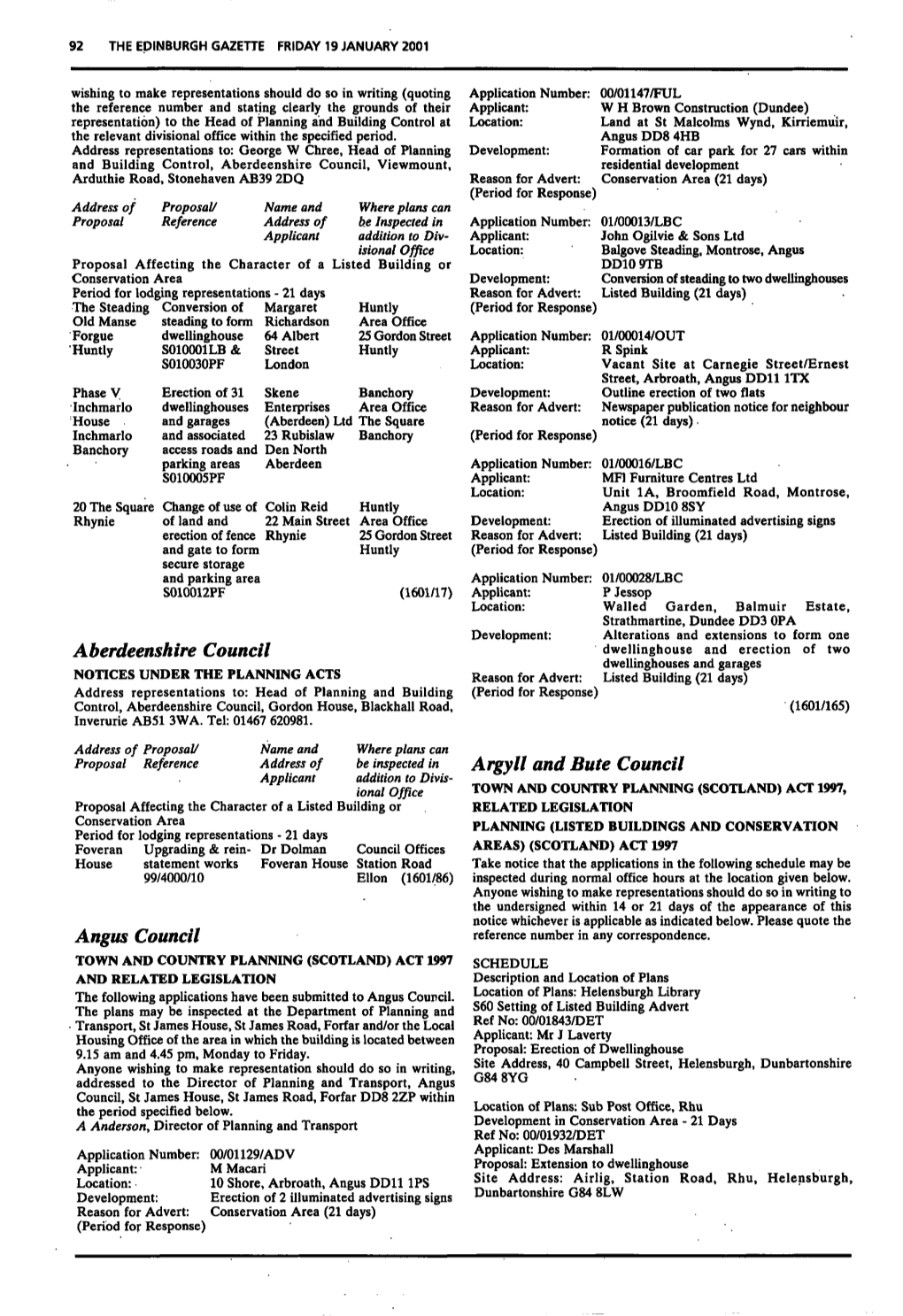 Aberdeenshire Council Angus Council Argyll and Bute Council