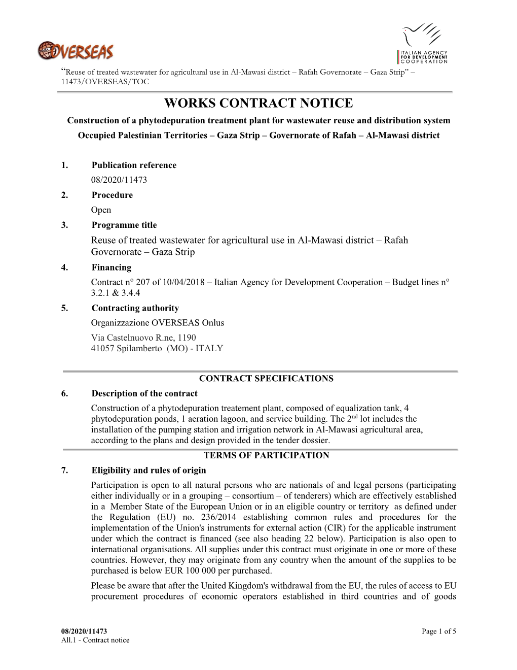 Works Contract Notice