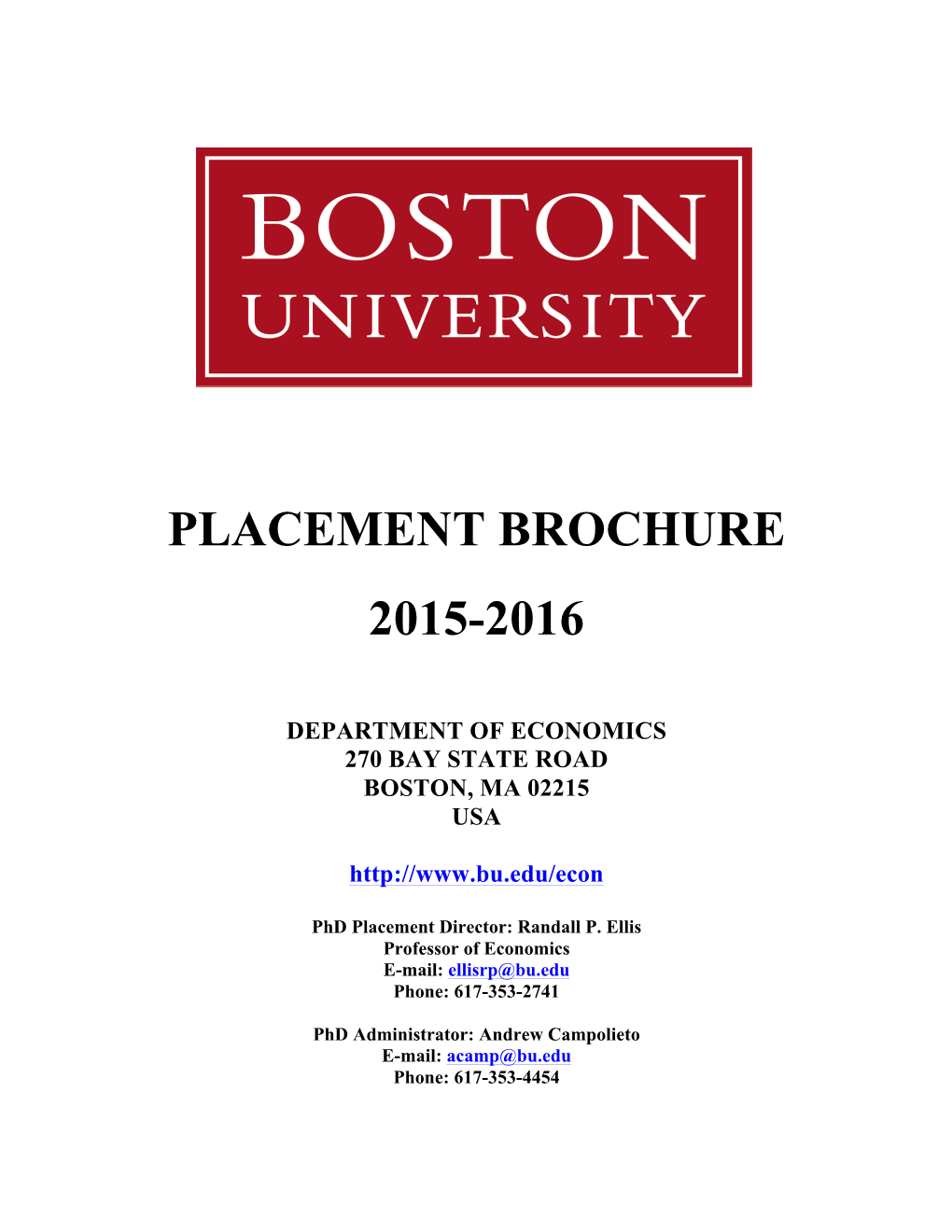 Placement Brochure 2015-2016