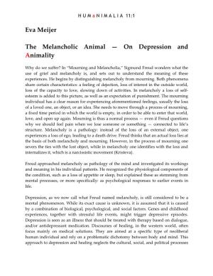 Eva Meijer the Melancholic Animal — on Depression