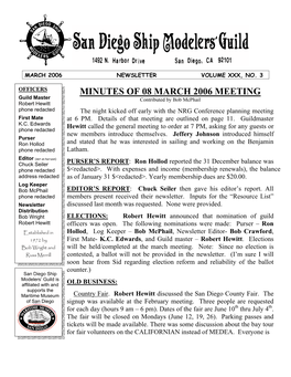 Minutes of 08 March 2006 Meeting