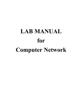 LAB MANUAL for Computer Network