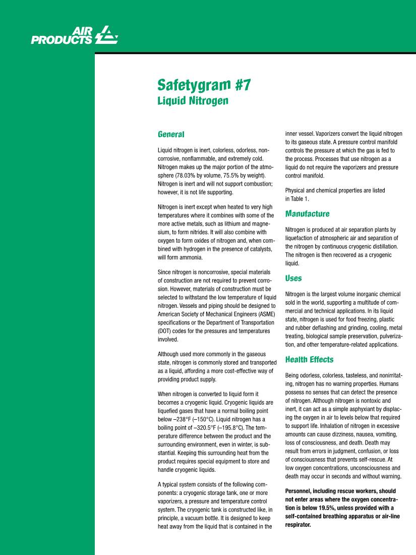 Safetygram 7: Liquid Nitrogen