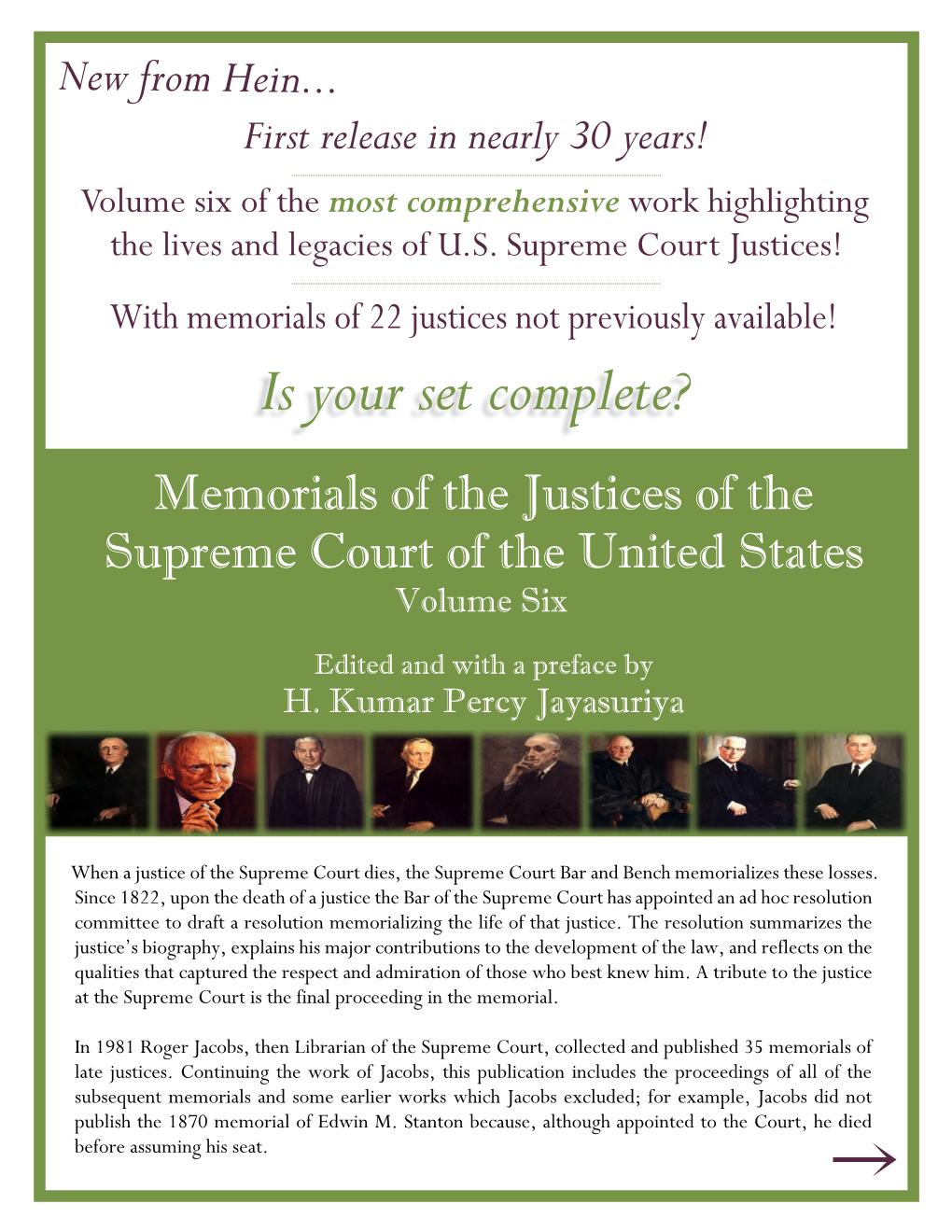 Volume Six of the Most Comprehensive Work Highlighting the Lives and Legacies of US Supreme Court Justices!