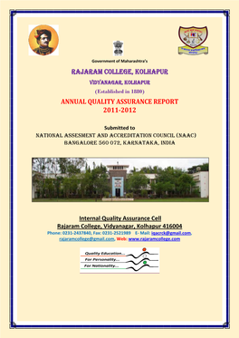 Rajaram College, Kolhapur Annual Quality Assurance
