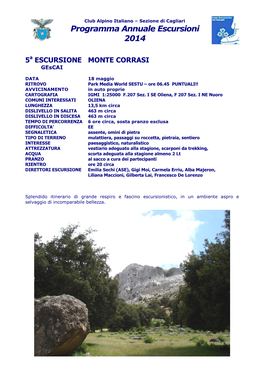 Programma Annuale Escursioni 2014