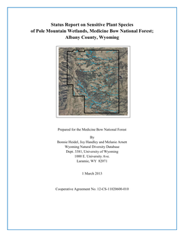 Status Report on Sensitive Plant Species of Pole Mountain Wetlands, Medicine Bow National Forest; Albany County, Wyoming