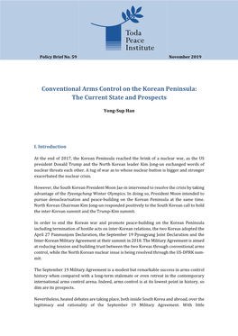 Conventional Arms Control on the Korea Peninsula
