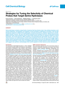Strategies for Tuning the Selectivity of Chemical Probes That Target Serine Hydrolases