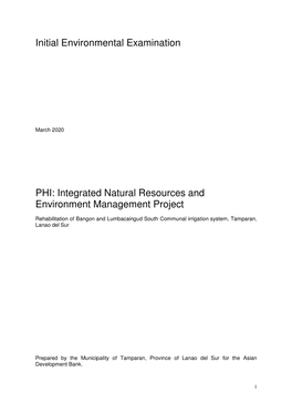 Integrated Natural Resources and Environment Management Project