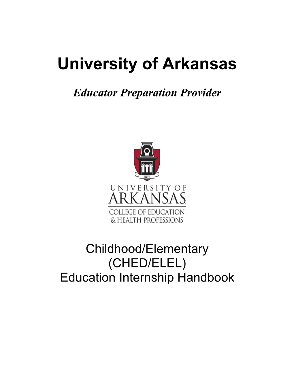 Childhood Education Internship Handbook
