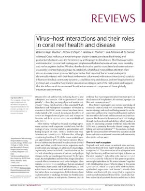 Virus–Host Interactions and Their Roles in Coral Reef Health and Disease