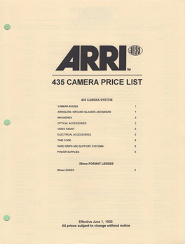 435 Camera Price List