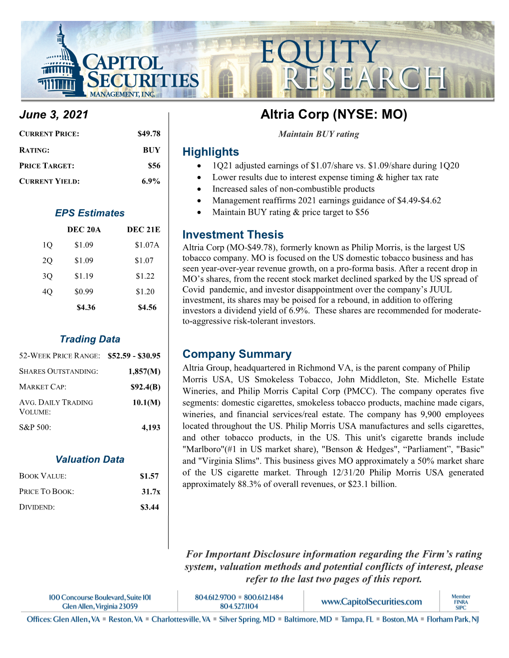 Altria Corp (NYSE: MO)