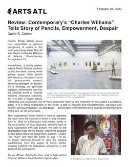 Charles Williams” Tells Story of Pencils, Empowerment, Despair David S