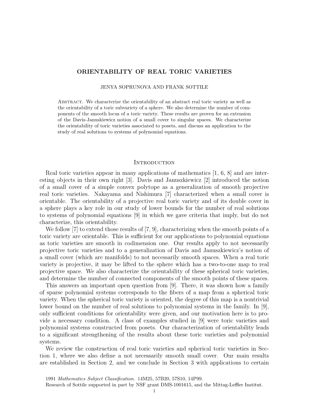 Orientability of Real Toric Varieties