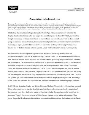 Zoroastrians in India and Iran