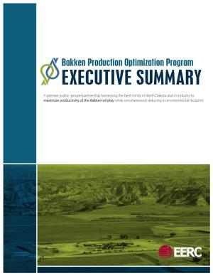 Bakken Production Optimization Program Executive Summary Years