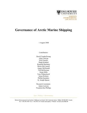 Governance of Arctic Marine Shipping