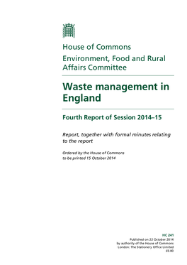 ND181 Waste Management in England