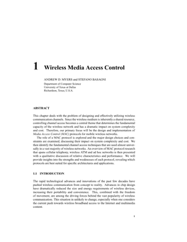 1 Wireless Media Access Control