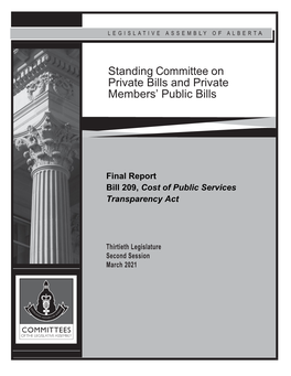 Final Report Bill 209, Cost of Public Services Transparency Act