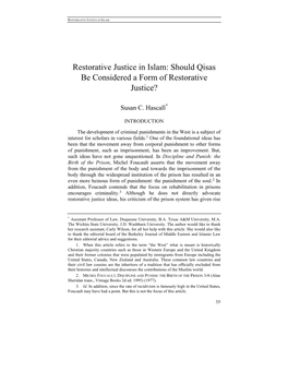 Restorative Justice in Islam