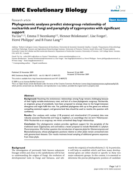 BMC Evolutionary Biology Biomed Central