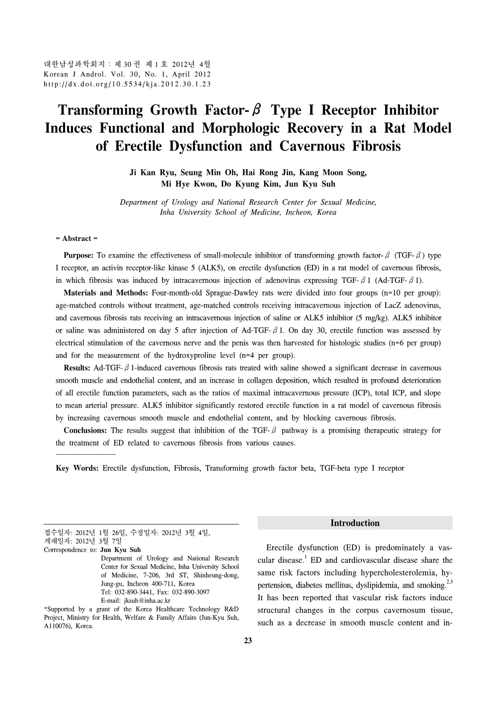 Transforming Growth Factor- Β Type I Receptor Inhibitor Induces