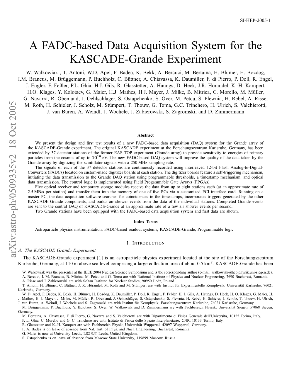 A FADC-Based Data Acquisition System for the KASCADE-Grande