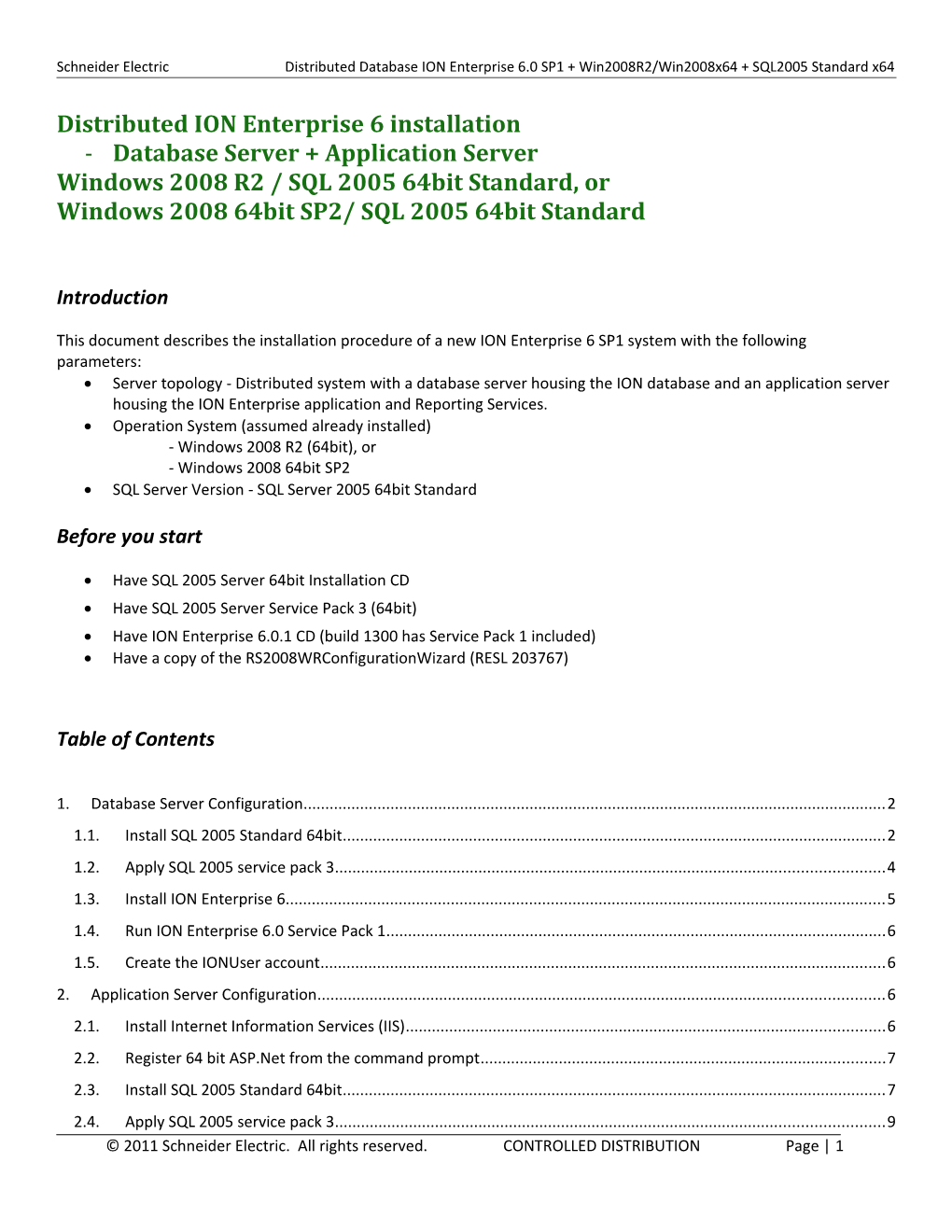 ION Enterprise 6 Installation Procedures