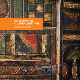 Guidelines on Cultural Heritage Technical Tools for Heritage Conservation and Managment