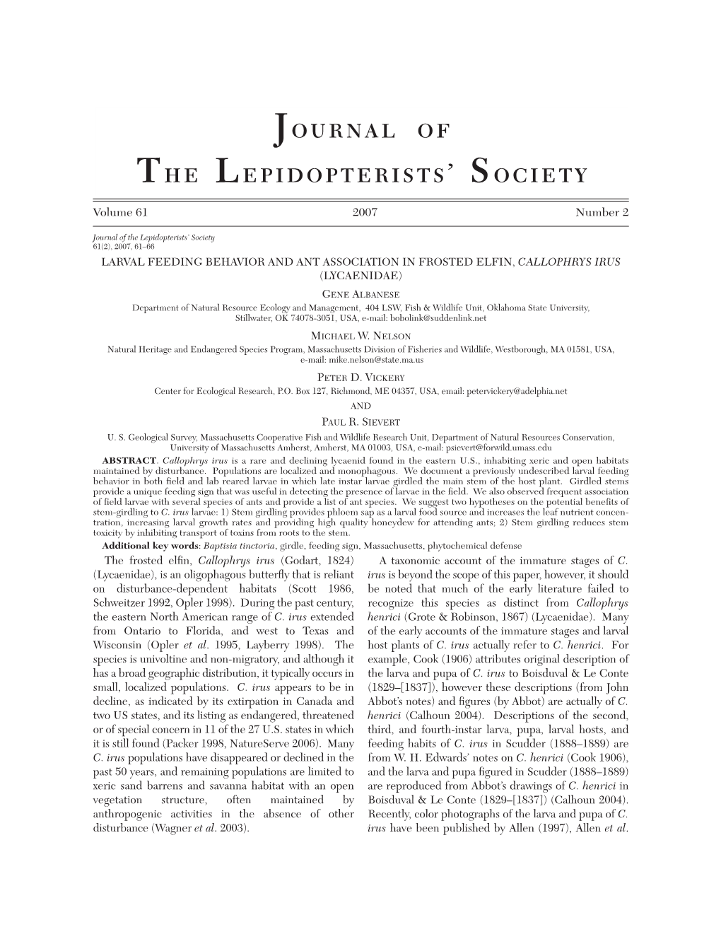 Larval Feeding Behavior and Ant Association In