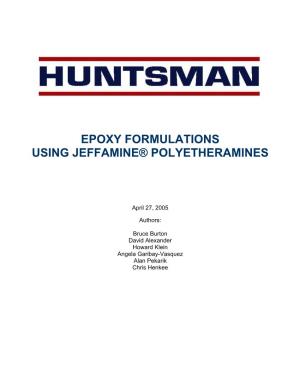 Epoxy Formulations Using JEFFAMINE® Polyetheramines