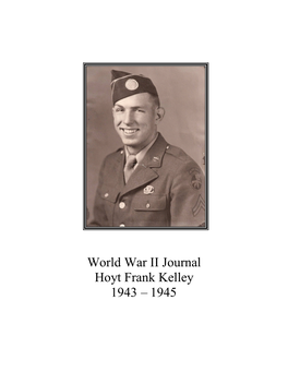 World War II Journal Hoyt Frank Kelley 1943