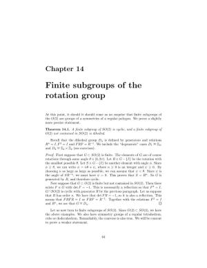 Finite Subgroups of the Rotation Group
