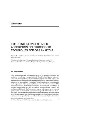 Emerging Infrared Laser Absorption Spectroscopic Techniques for Gas Analysis
