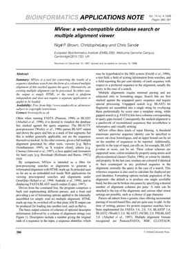 BIOINFORMATICS APPLICATIONS NOTE Pages 380-381