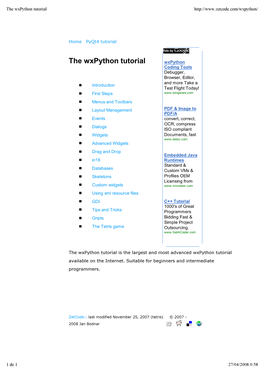 The Wxpython Tutorial