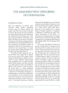 The Imagined West: Exploring Occidentalism