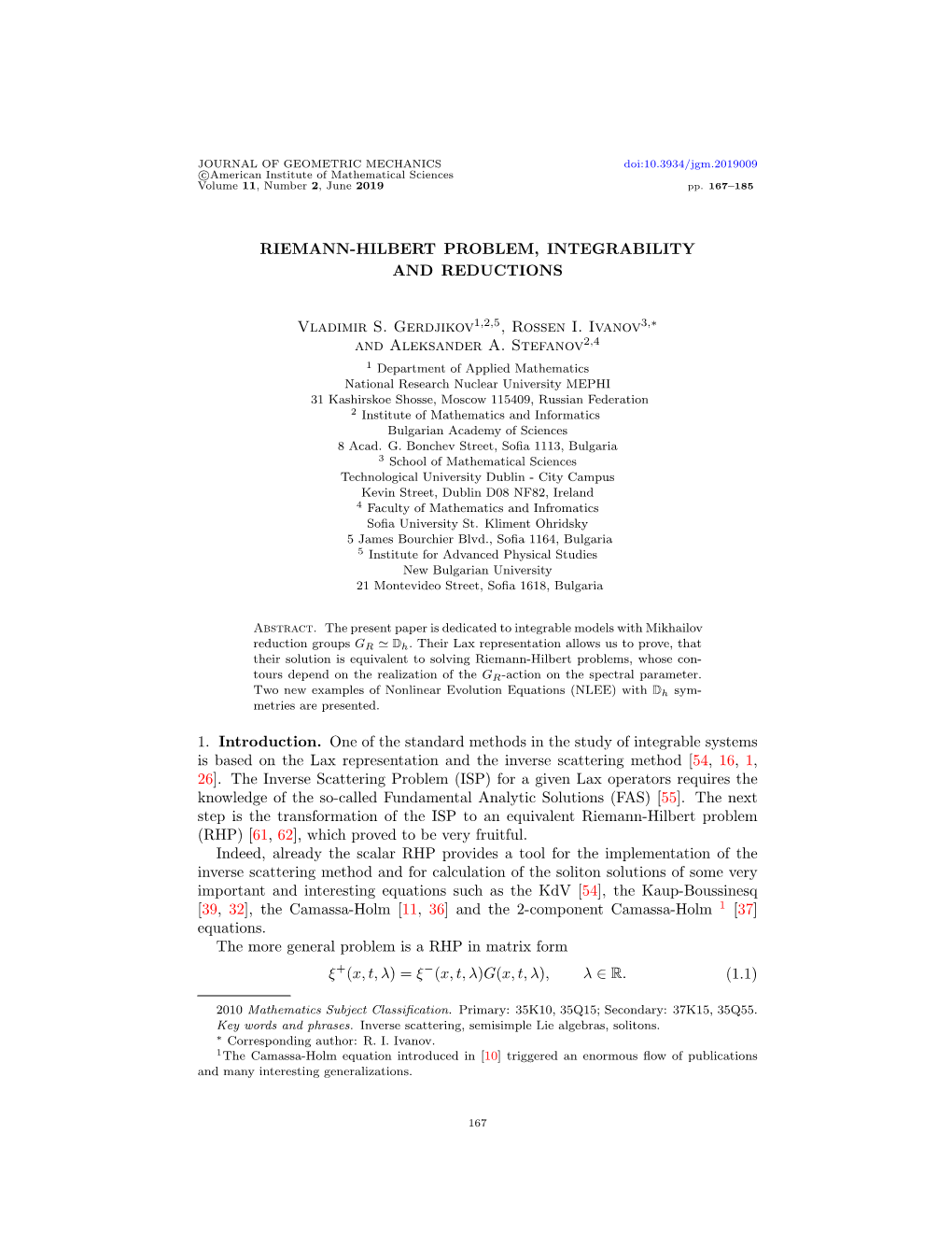 Riemann-Hilbert Problem, Integrability and Reductions