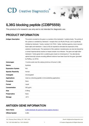 IL36G Blocking Peptide (CDBP5559) This Product Is for Research Use Only and Is Not Intended for Diagnostic Use