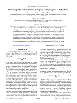 Inference Algorithm for Finite-Dimensional Spin