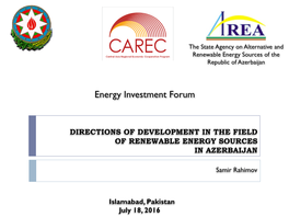 Investment Attractive Renewable Energy Projects in Azerbaijan