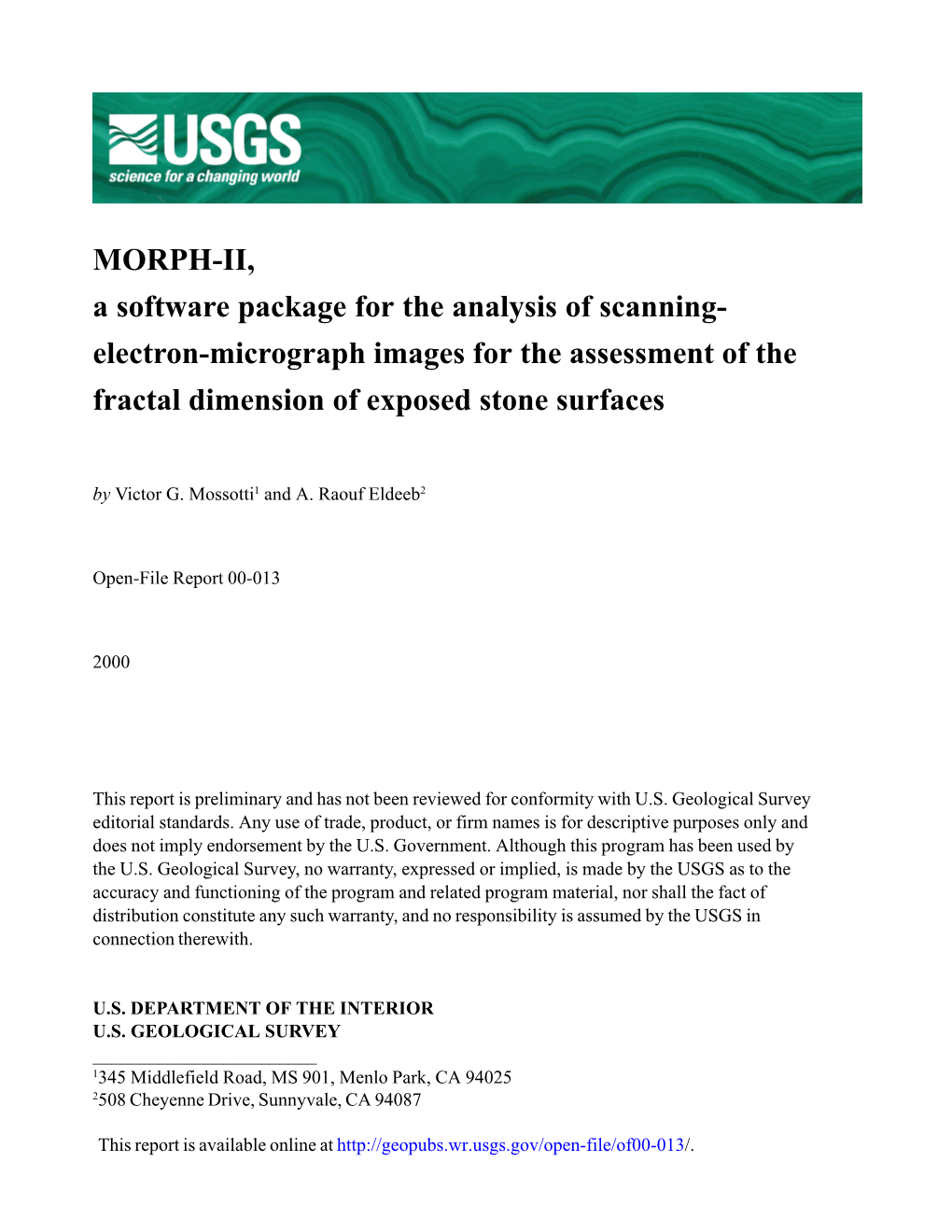 MORPH-II, a Software Package for the Analysis of Scanning-Electron-Micrograph Images for the Assessment of the Fractal Dimension of Exposed Stone Surfaces