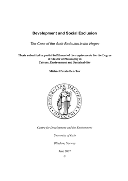 Development and Social Exclusion