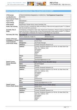 Clinical Trial Details (PDF Generation Date :- Fri, 03 Sep 2021 12