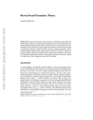 Brown Dwarf Formation: Theory