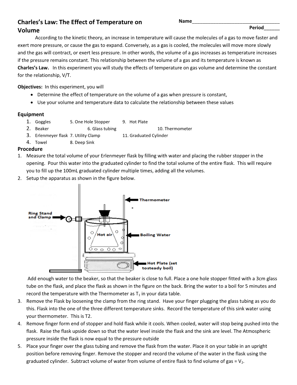 Charles's Law: the Effect of Temperature on Volume