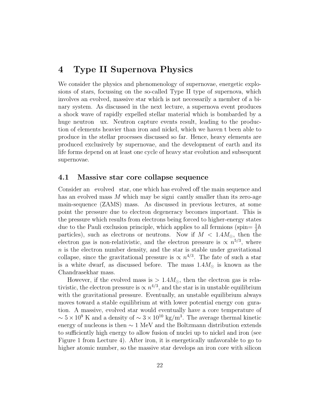 4 Type II Supernova Physics